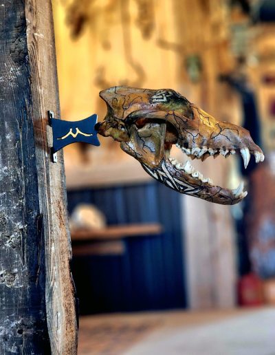 skull on hanger